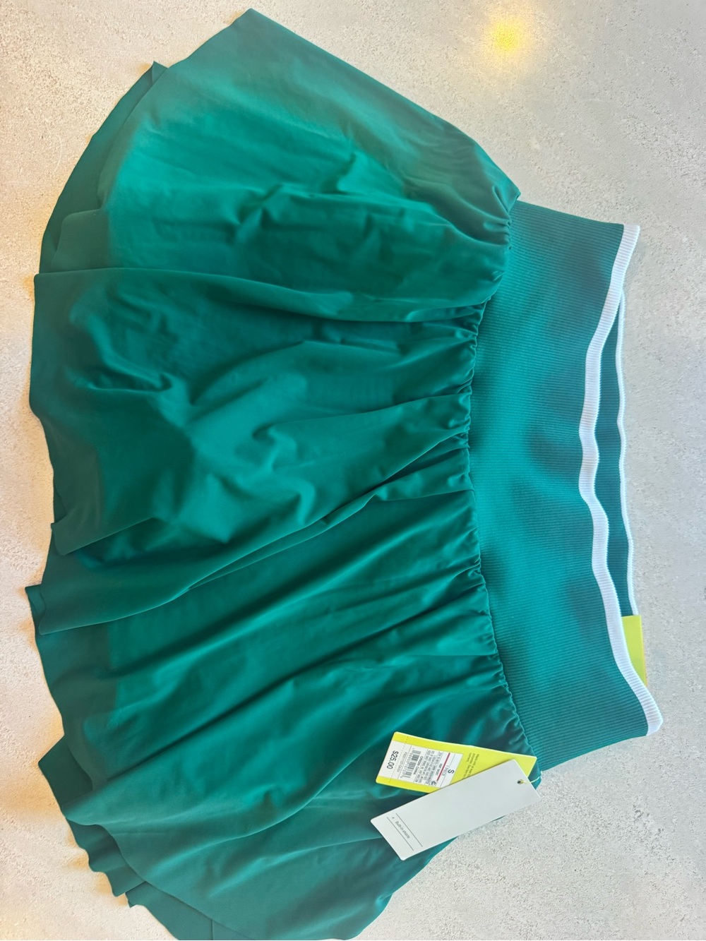 Target Teal Pleated Mini Skirt with White-Trim Waistband